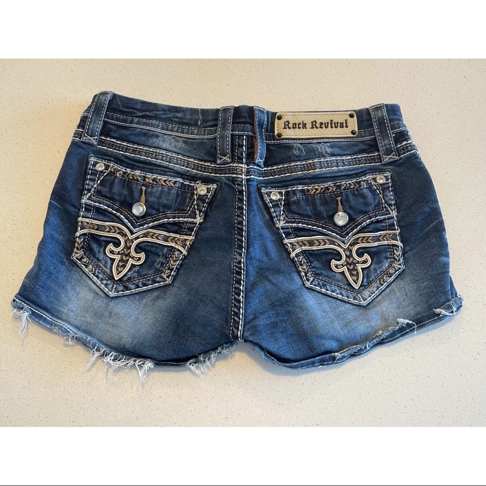 Rock Revival Linnett Shorts - Distressed - Rhinestones - SZ 28 - Picture 6 of 8